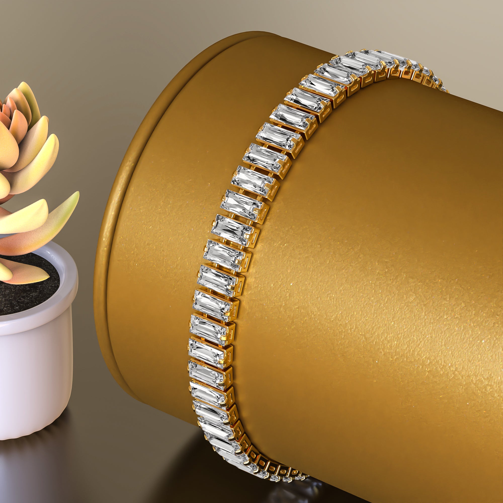 Armband Dames | Zirkonia Steentjes | Goud