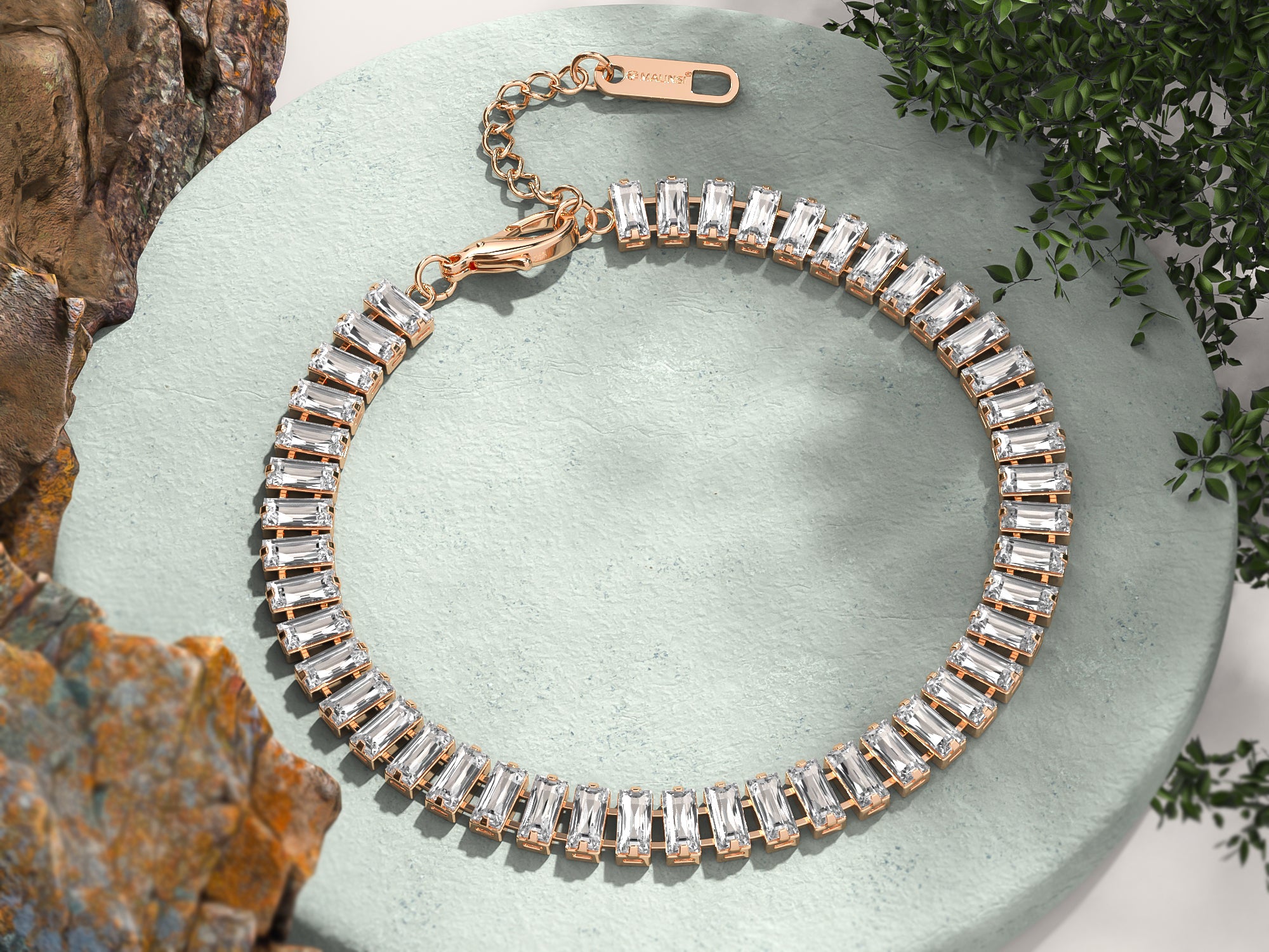 Armband Dames | Zirkonia Steentjes | Rosegoud