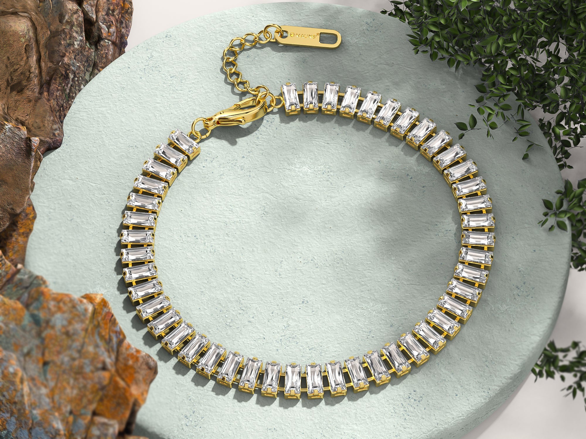 Armband Dames | Zirkonia Steentjes | Goud