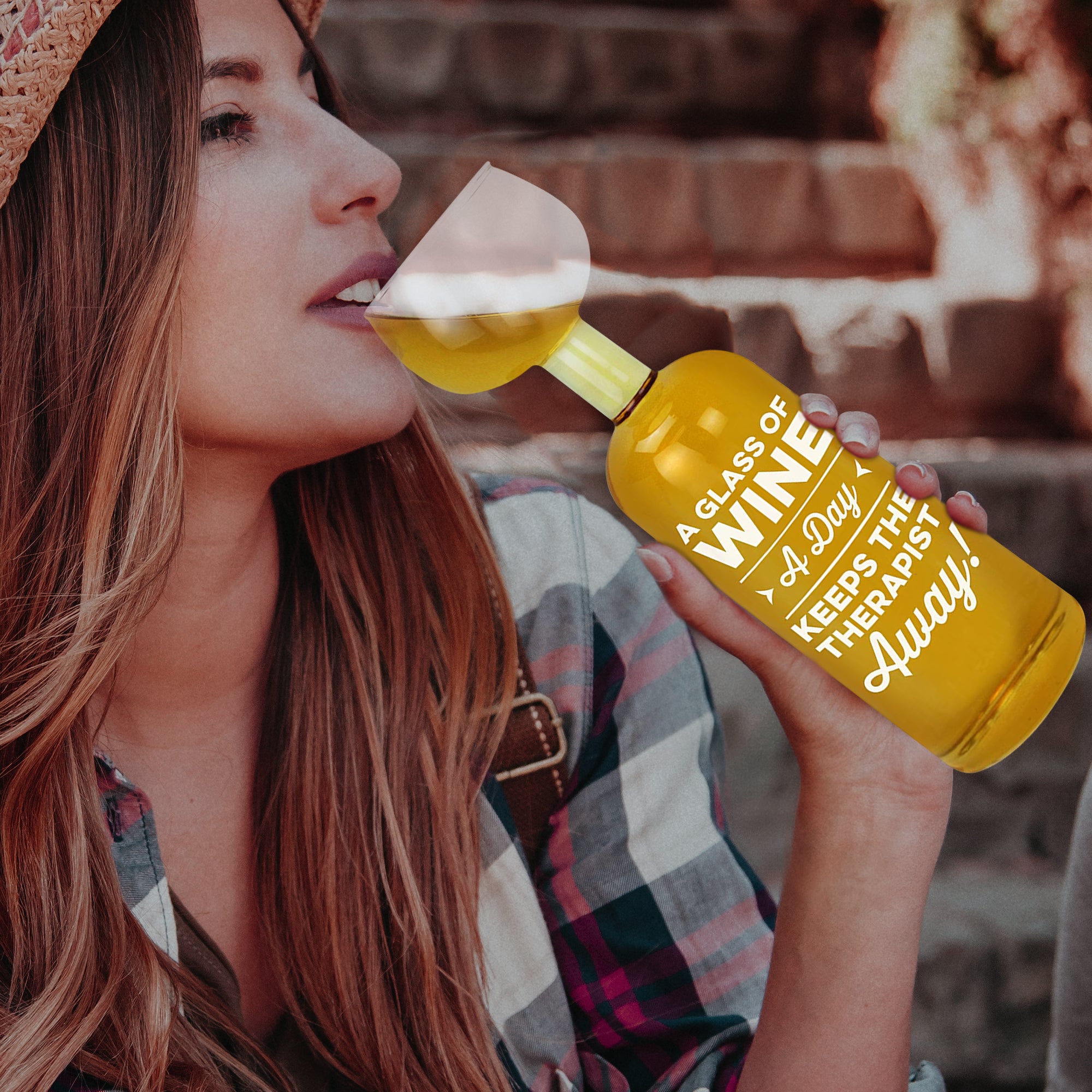 Wijnfles-glas | Therapist Away | 750ml