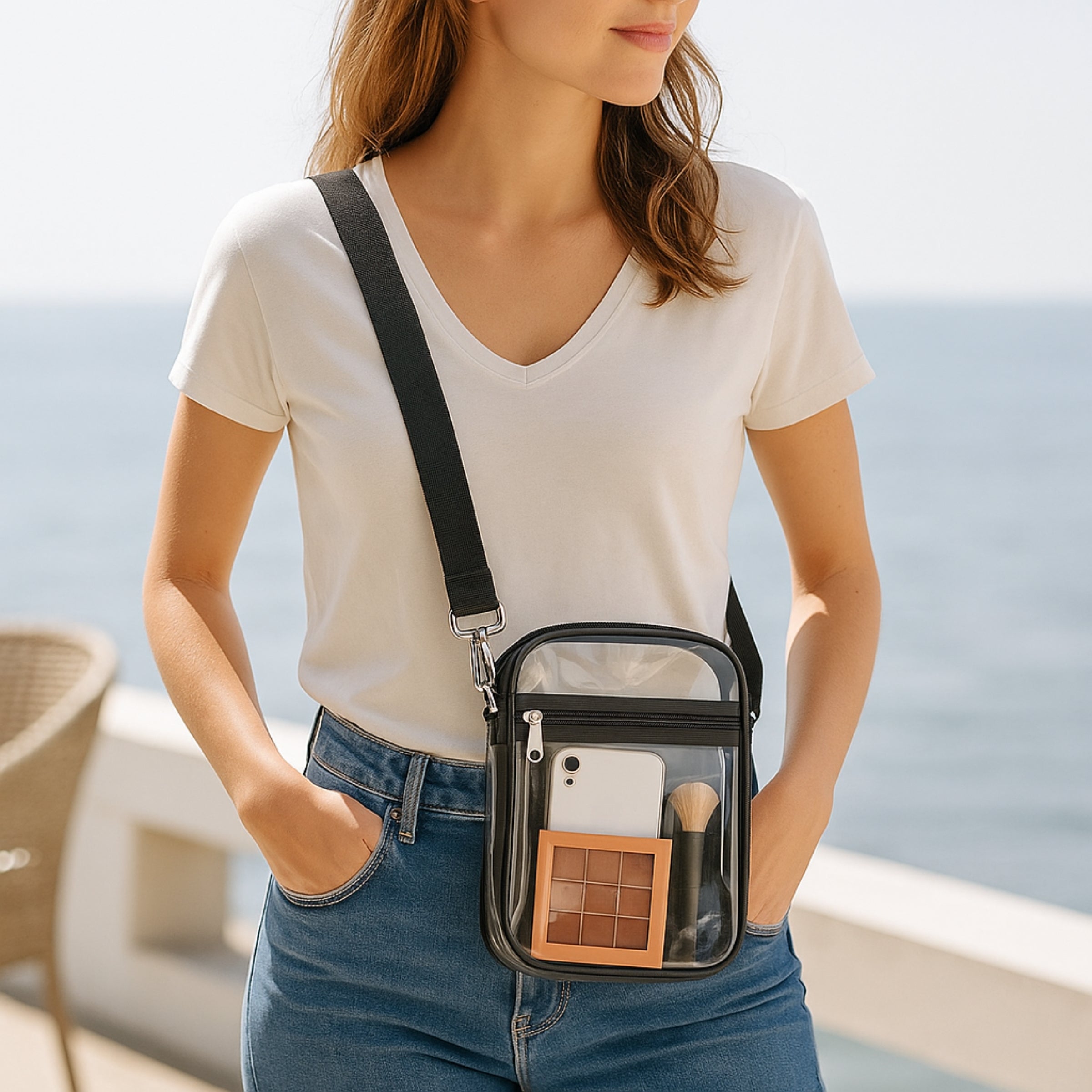 Boncy® Crossbody Schoudertas | Transparant