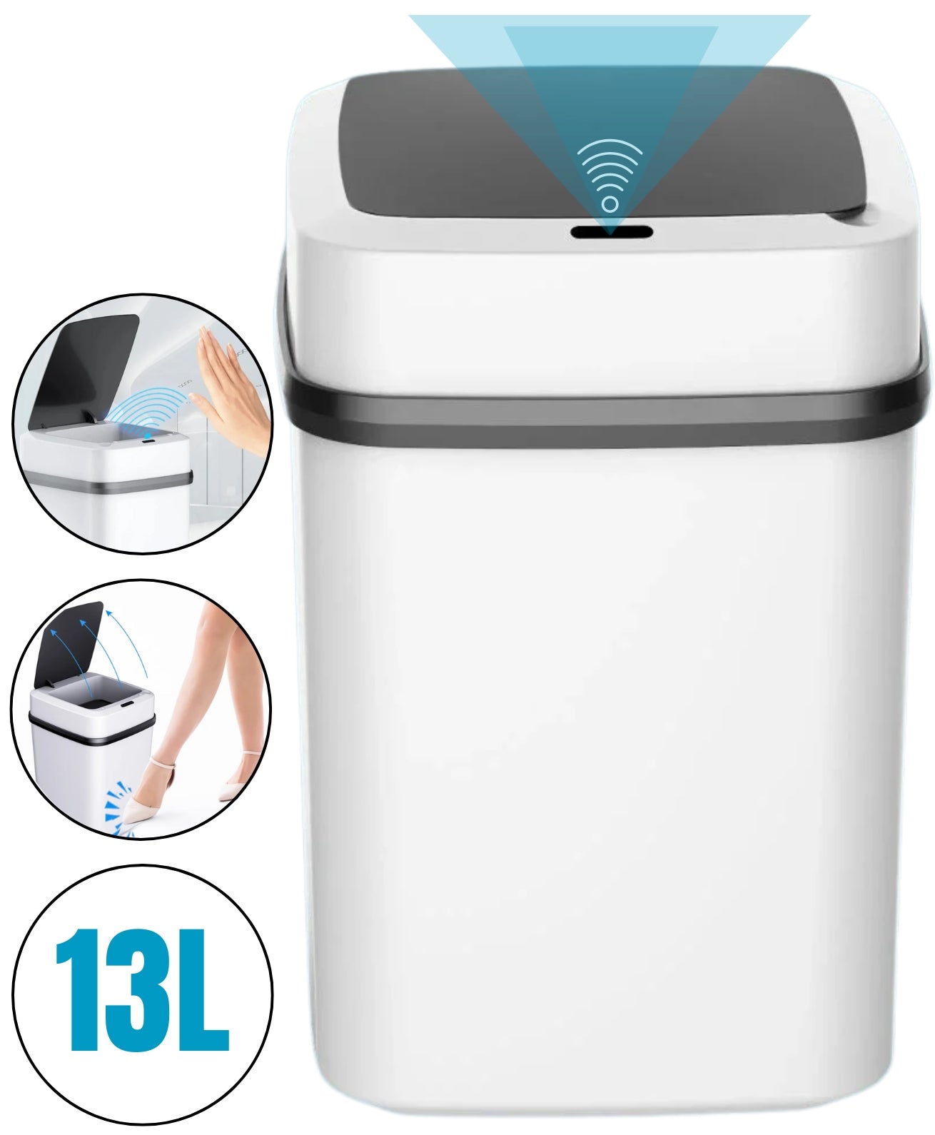 Prullenbak Met Sensor | 11 Liter | Wit