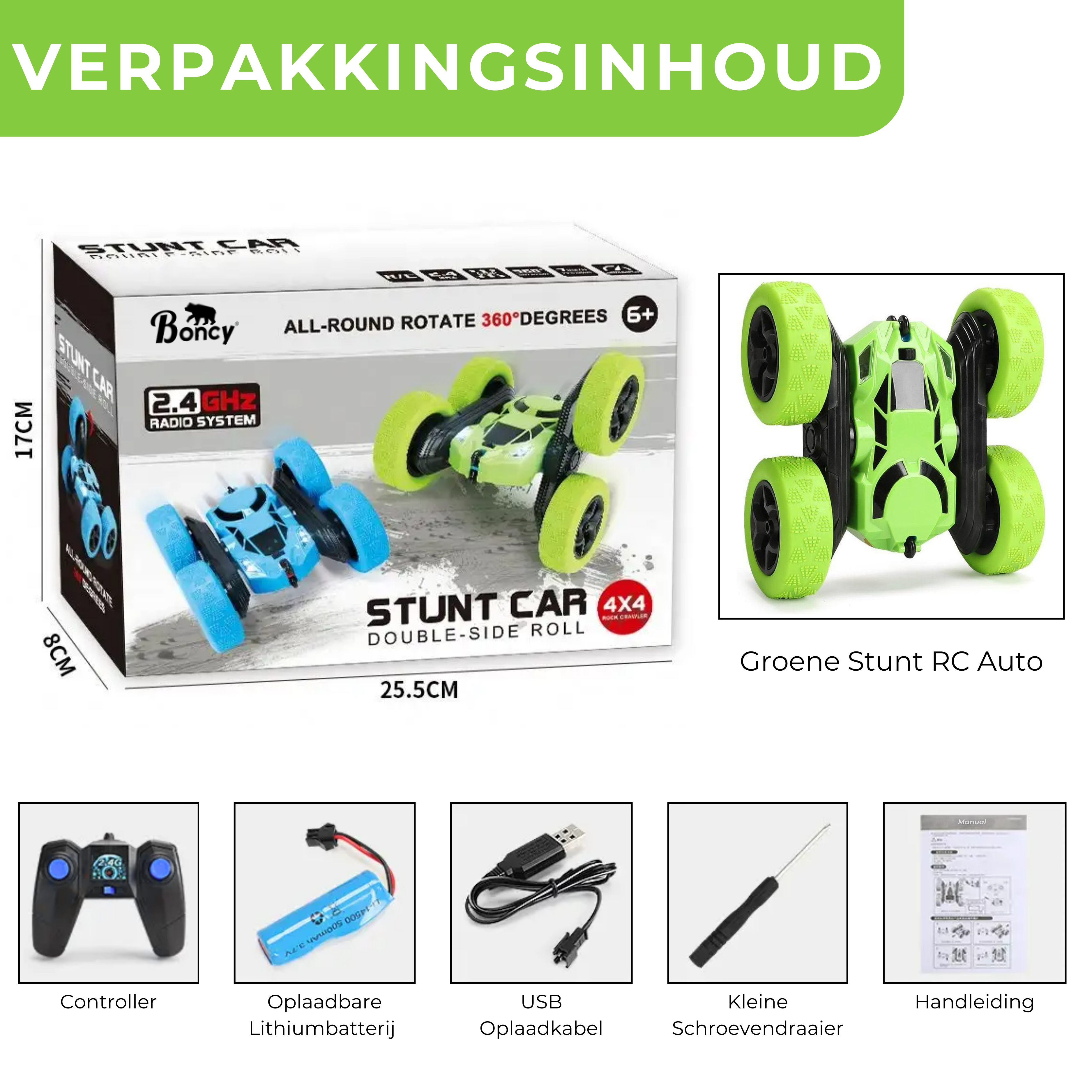 Bestuurbare Stunt Auto | Groen
