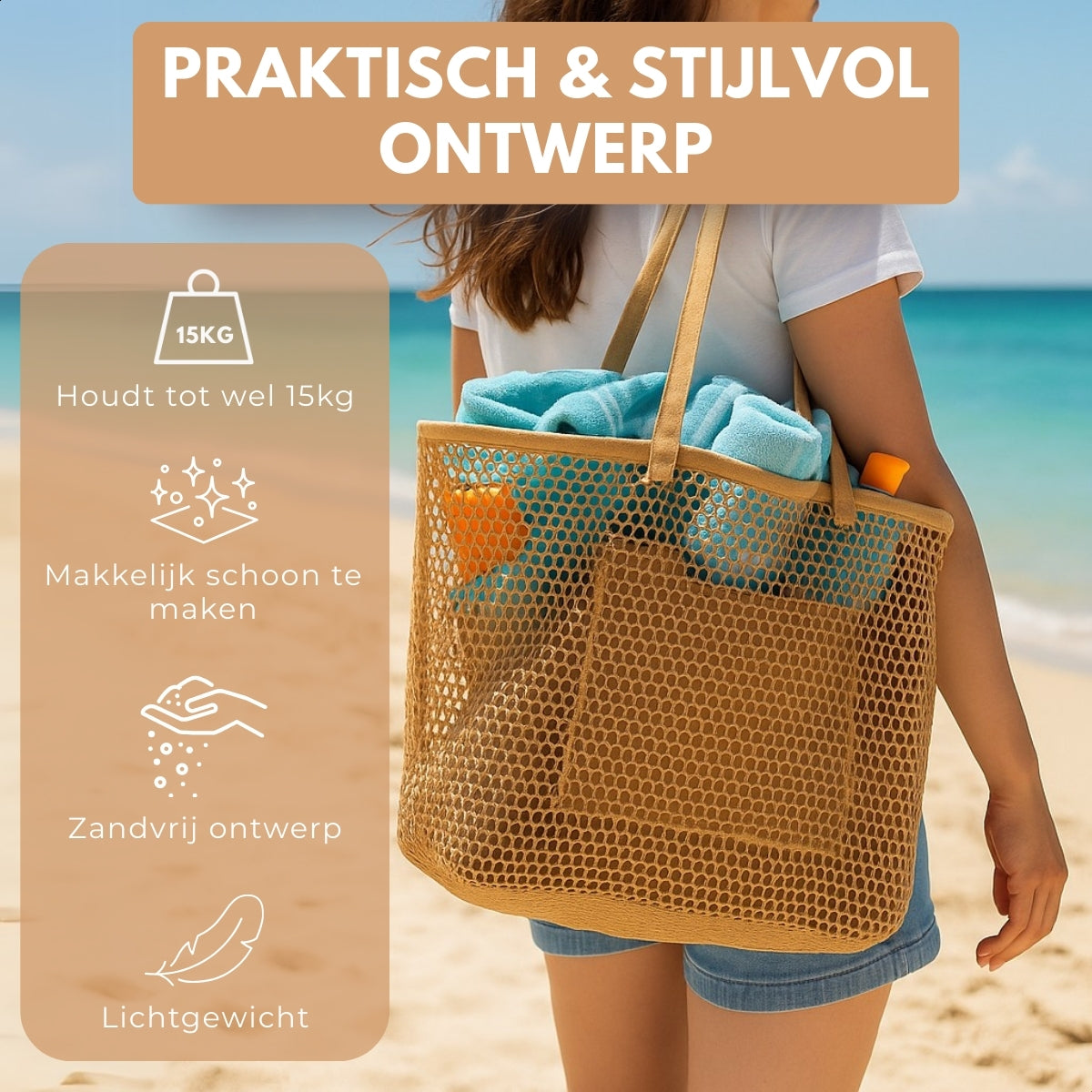 Boncy® Strandtas met Ritssluiting