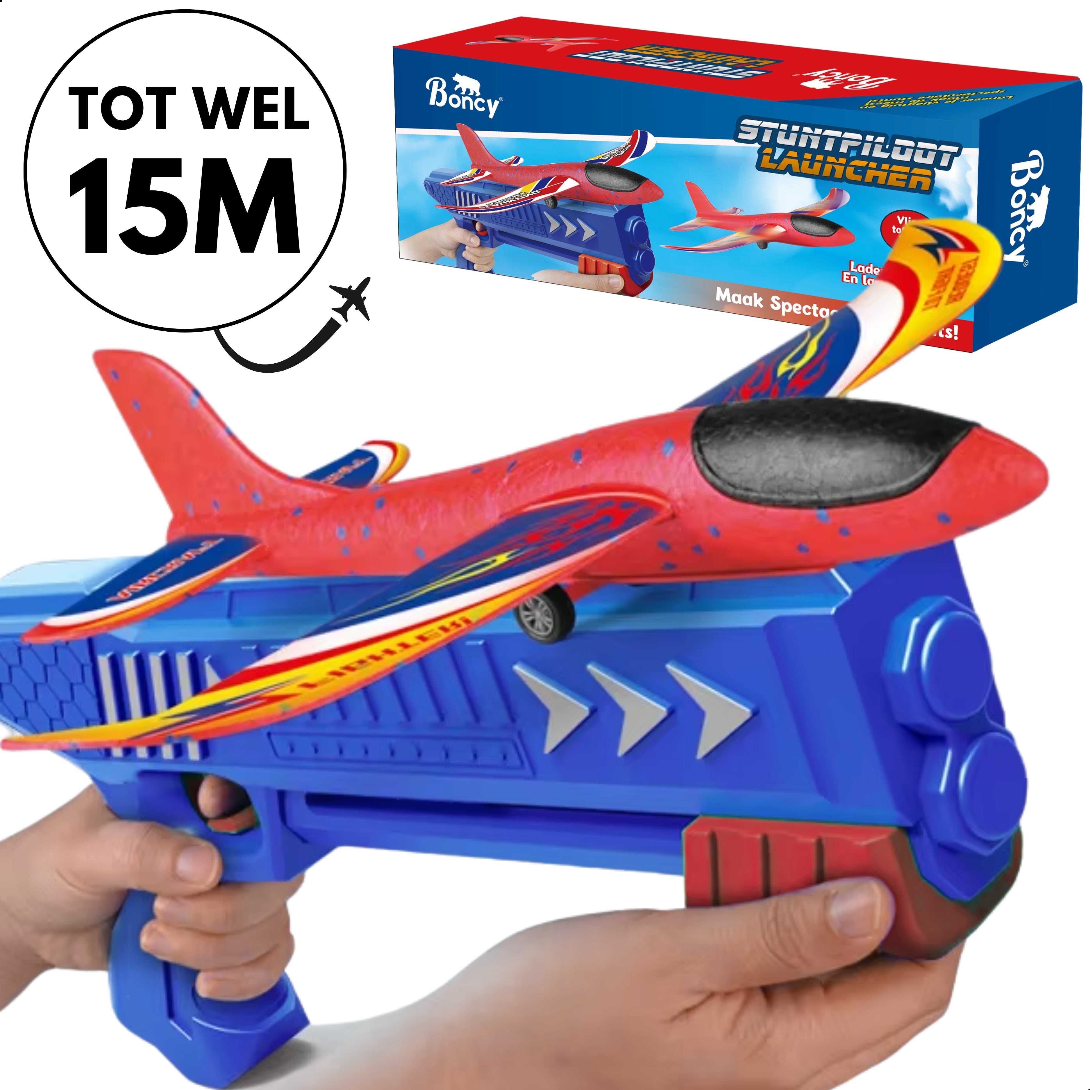 Boncy® Stuntpiloot Vliegtuig Launcher