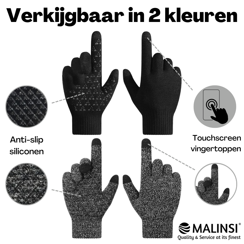 Handschoenen met Antislip Grip en Touchscreen | Zwart