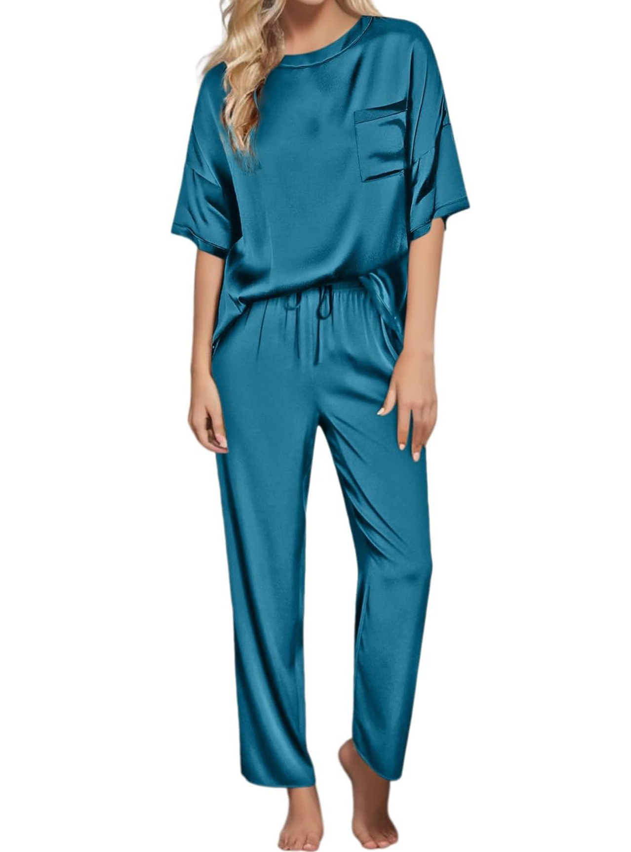 Pyjama Set Dames | Shirt en Broek | Satijn | Groen