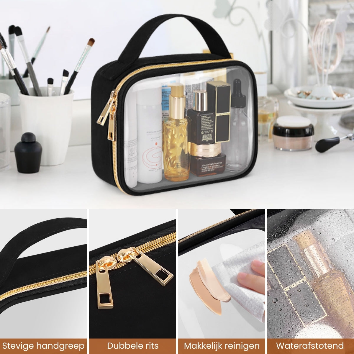 Doorzichtige Toilettas Set