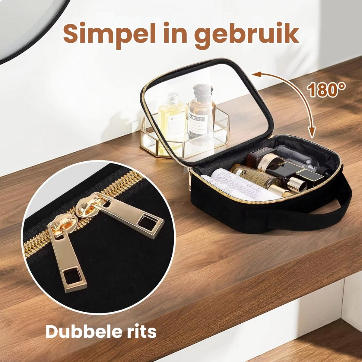 Doorzichtige Toilettas Set