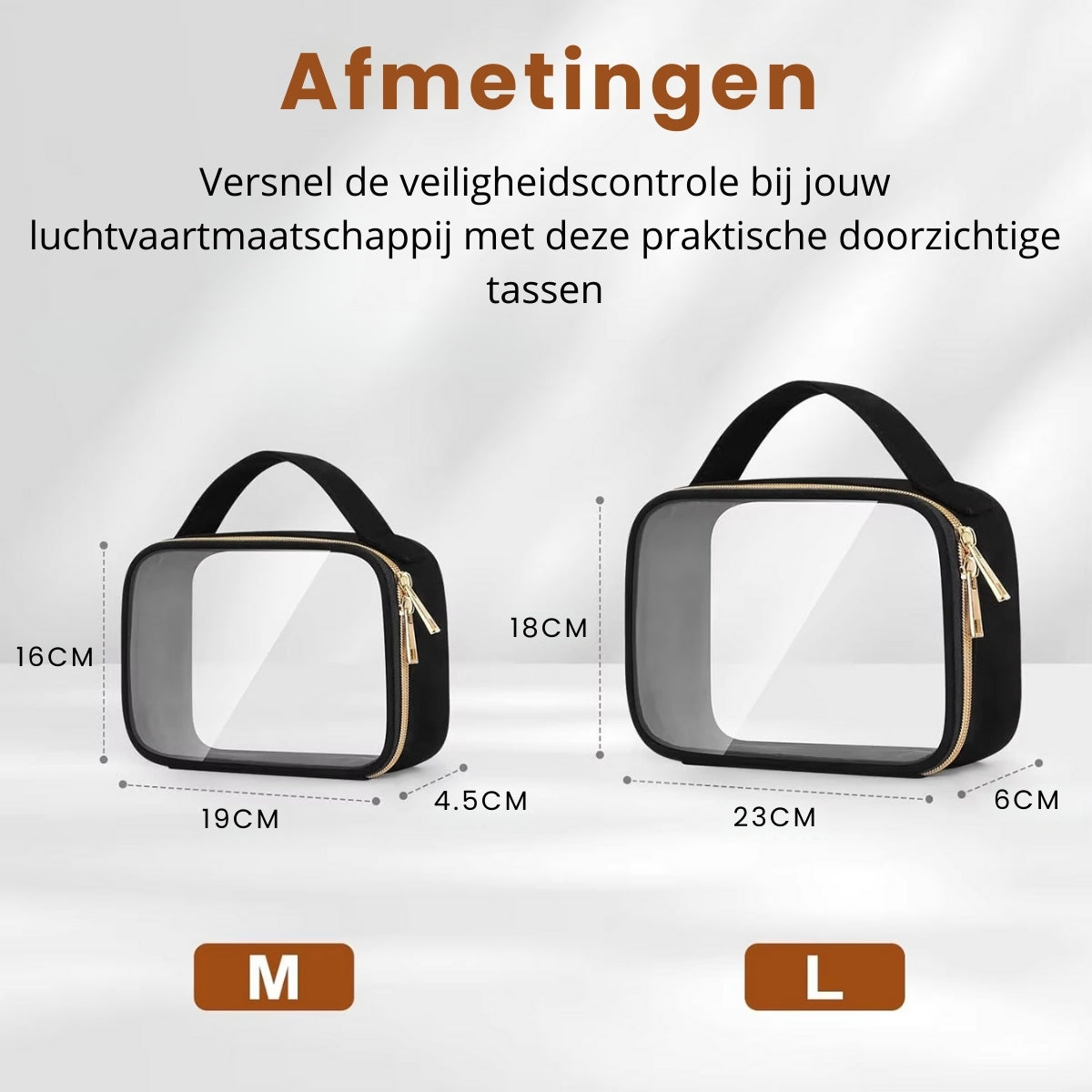 Doorzichtige Toilettas Set