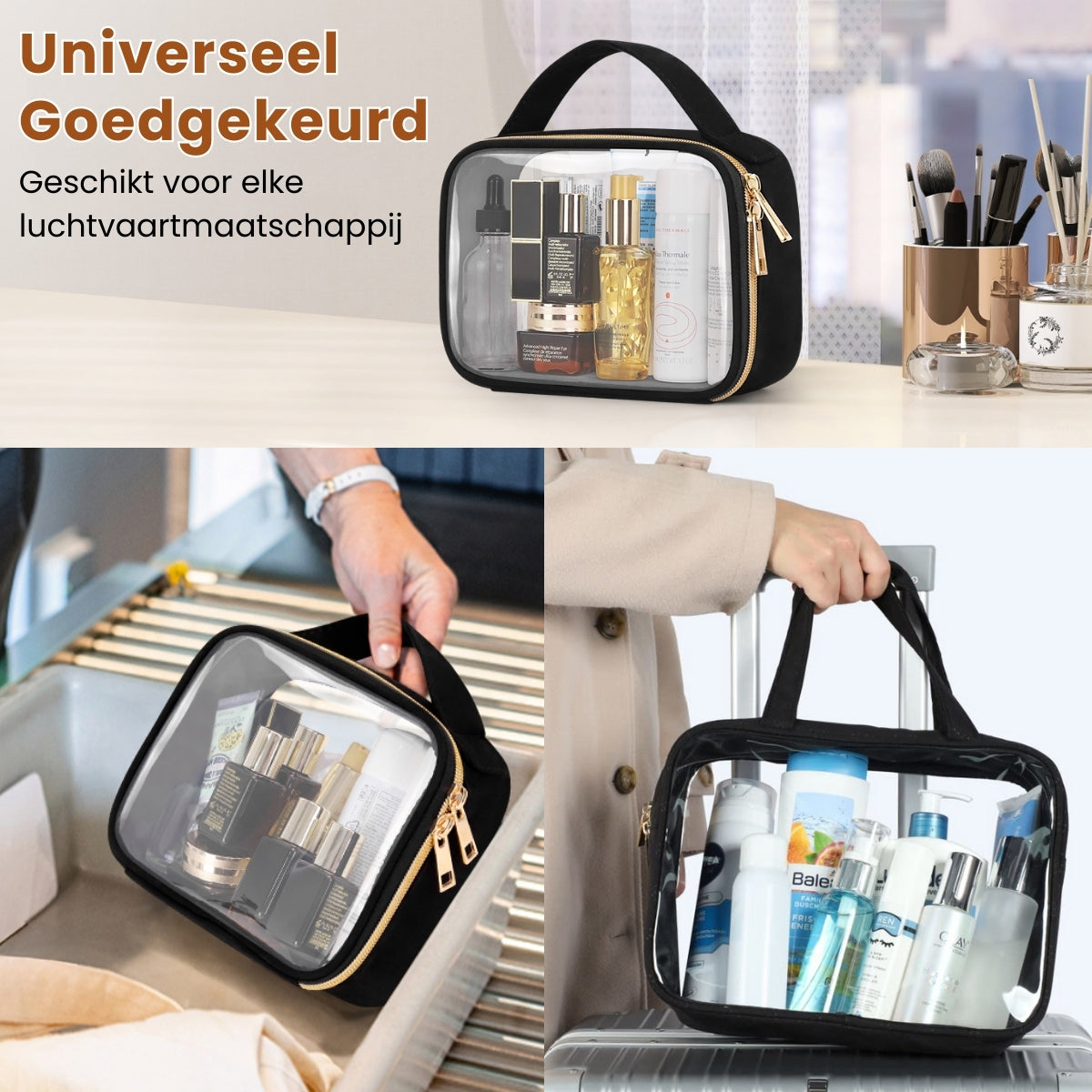 Doorzichtige Toilettas Set