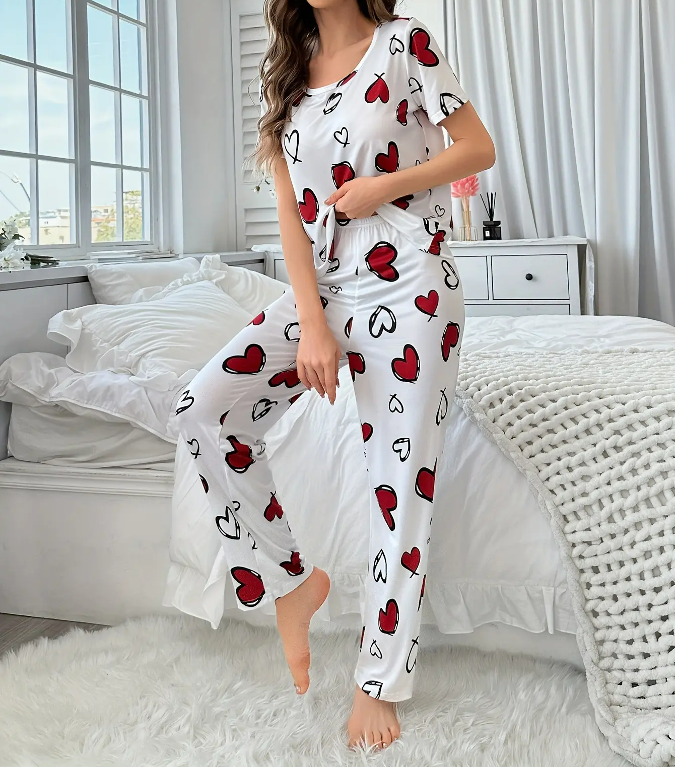 Pyjama Set Dames | Hartjes