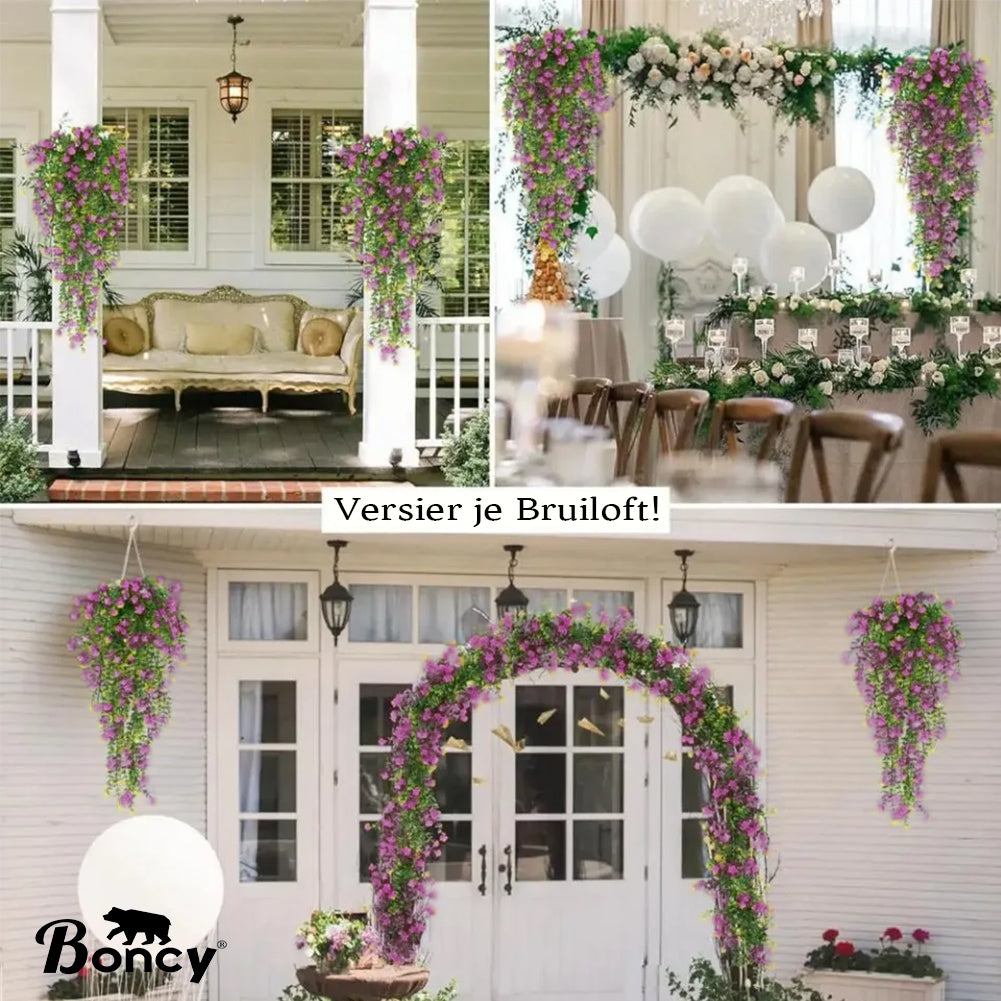 Premium Kunstplant | Hangplant Roze/Groen | 3 Stuks