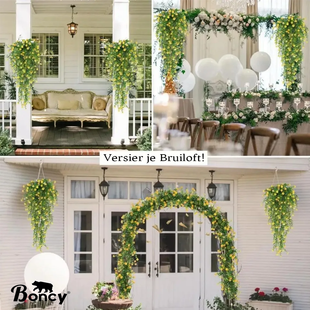 Premium Kunstplant | Hangplant Geel/Groen | 3 Stuks