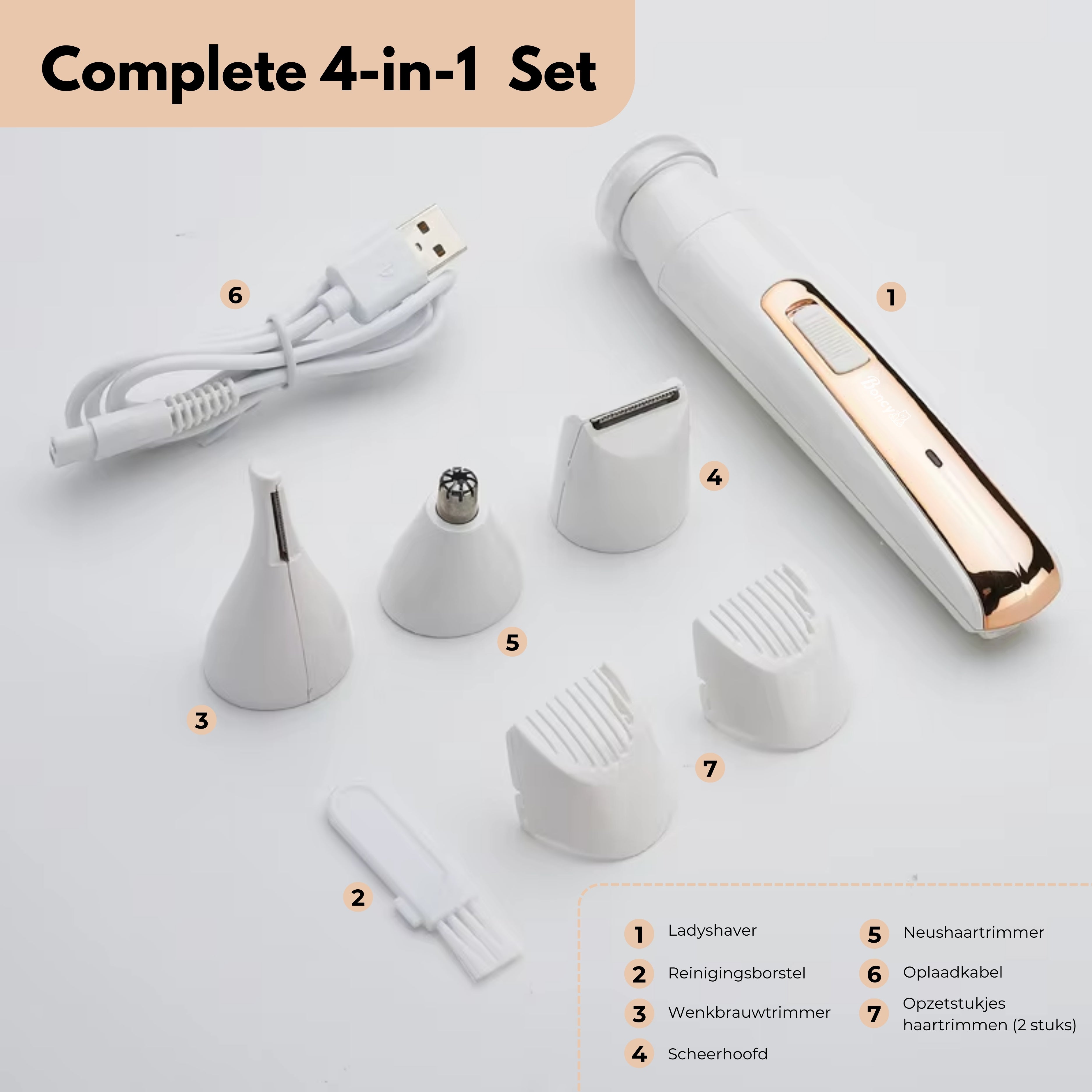 Boncy® Ladyshave 4 in 1 Haar Trimmer