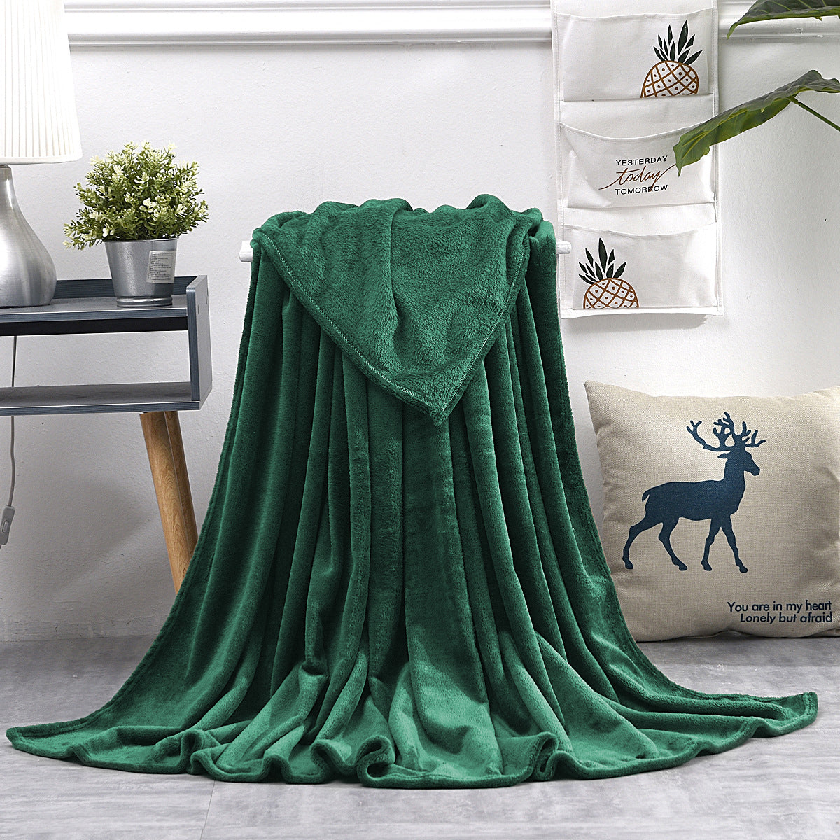 Zachte Fleece Deken | Donker Groen Plaid