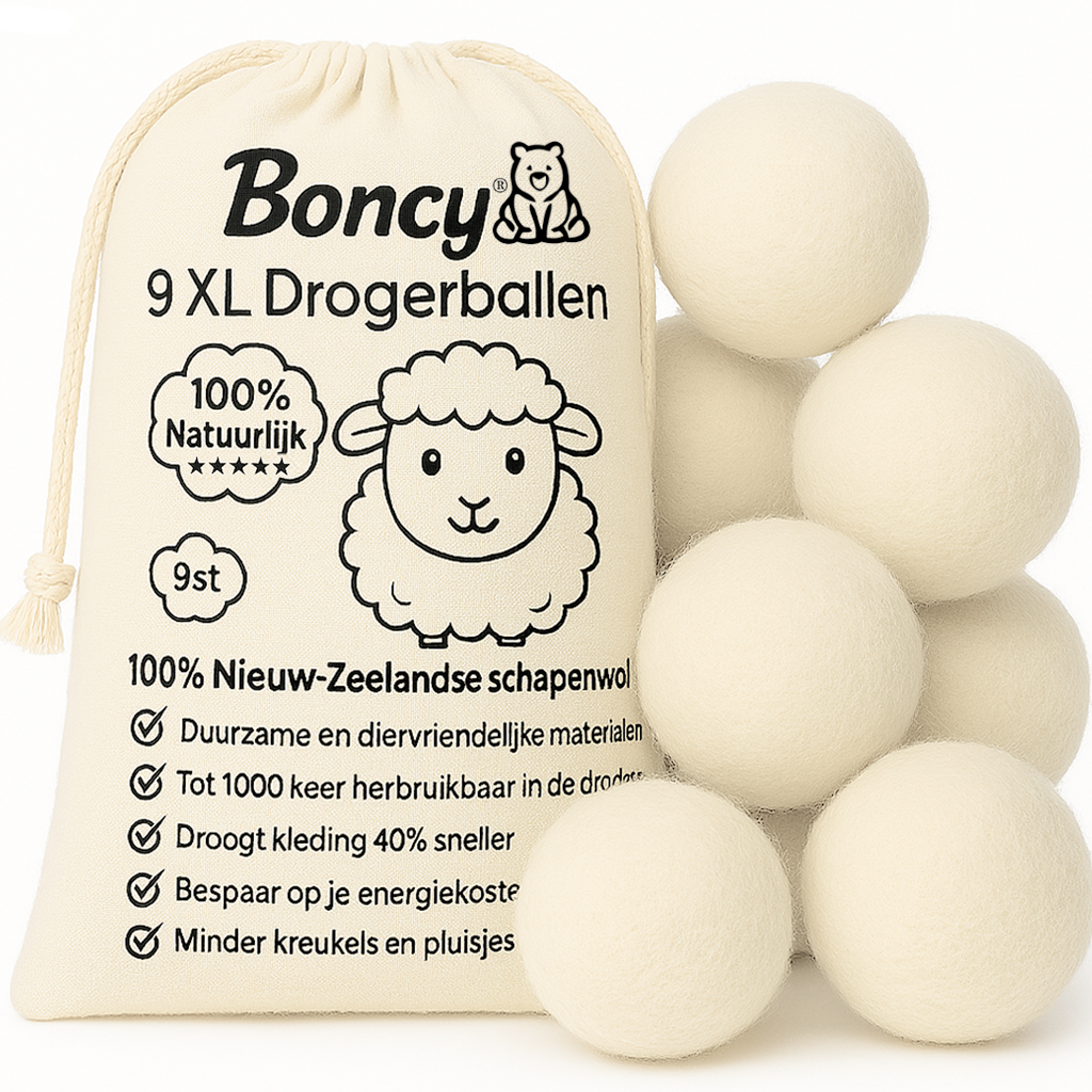 Boncy® Premium Drogerballen - 9 Stuks - Wit