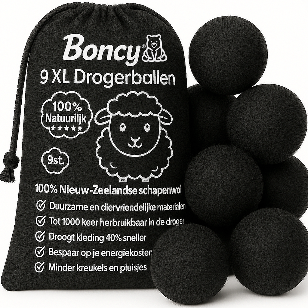 Boncy® Premium Drogerballen - 9 Stuks - Zwart