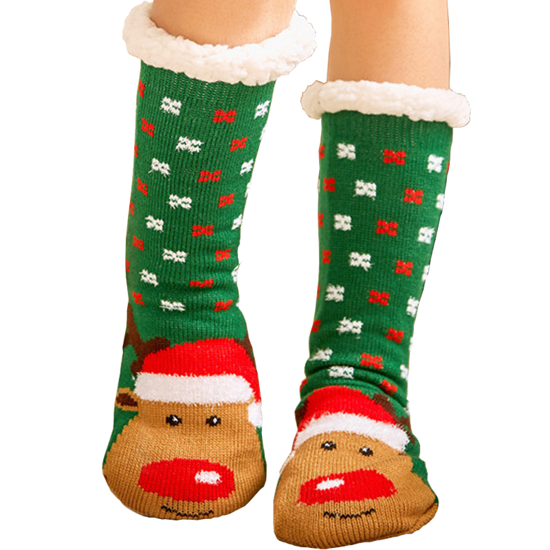 Fluffy kerst huissokken rudolf met muts | Cadeauplek