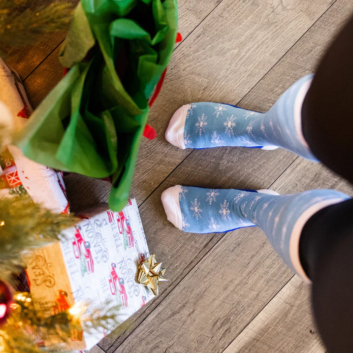 Grappige Sokken | Sneeuwvlokken & Sneeuwpop | 2-pack