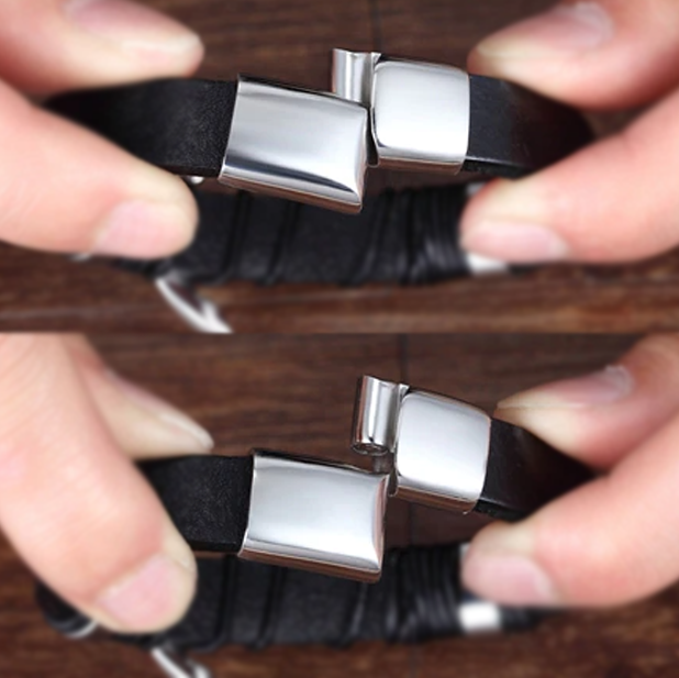 leren armband heren zilver sluiting | cadeauplek