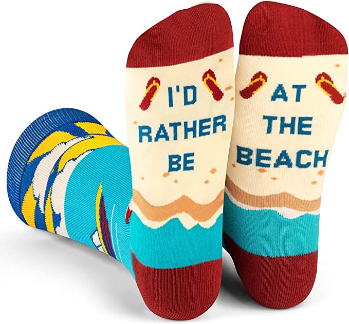 Grappige Sokken | I'd Rather Be | Beach
