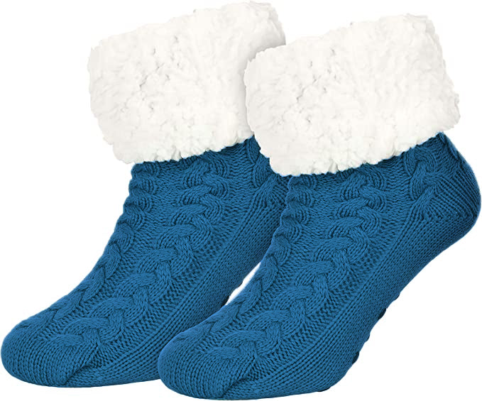 Fluffy Huissokken | Blauw