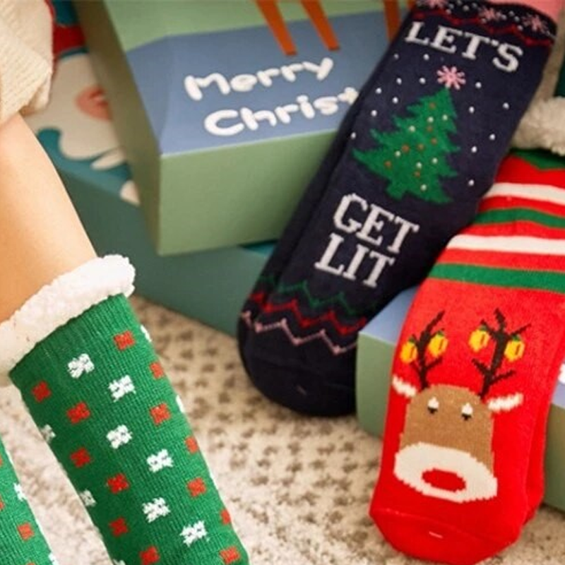 Fluffy kerst huissokken | Cadeauplek