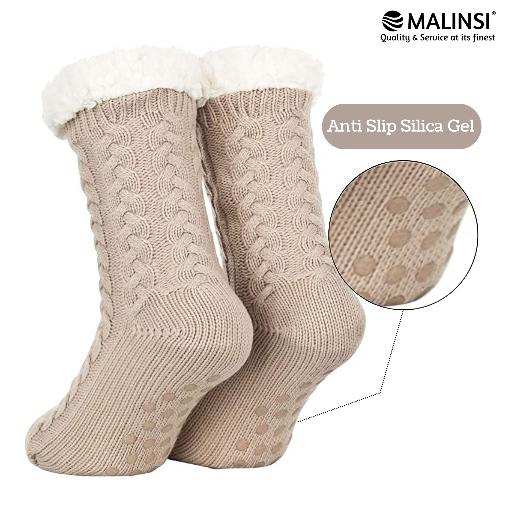 Fluffy Huissokken | Beige