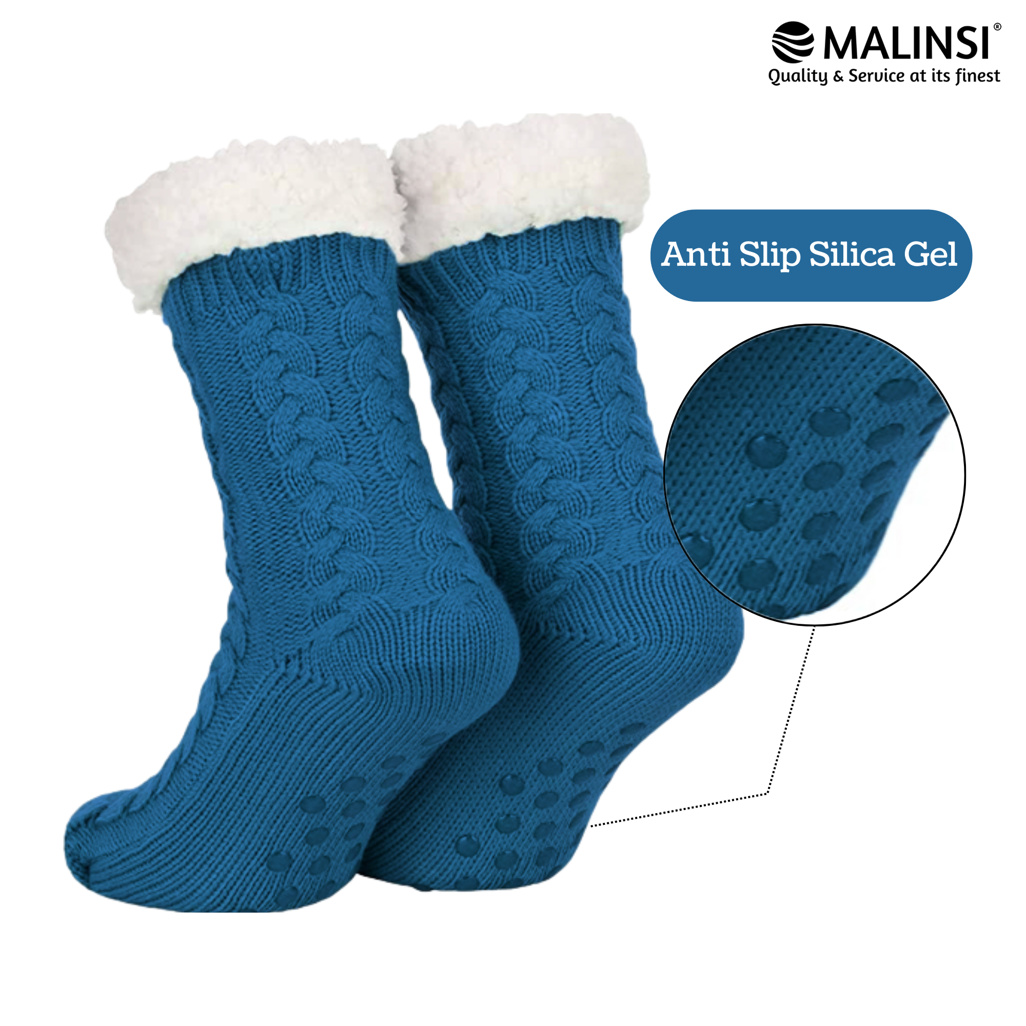 Fluffy Huissokken | Blauw