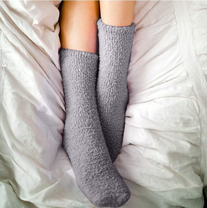 Fluffy huissokken, bring me coffee grijs op bed | cadeauplek