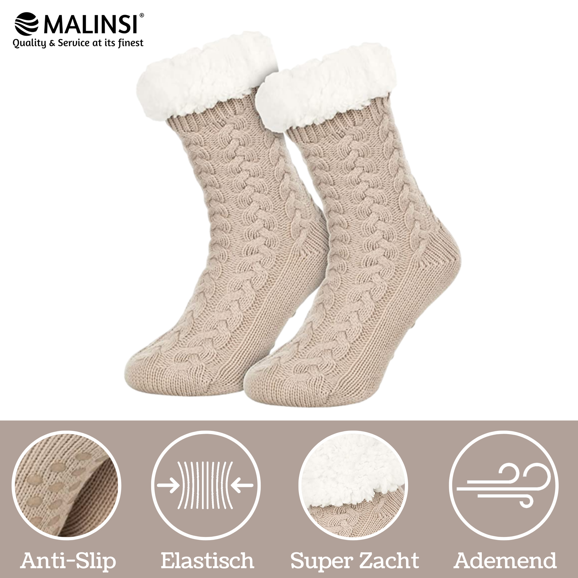 Fluffy Huissokken | Beige