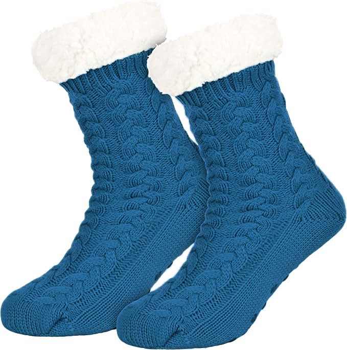Fluffy Huissokken | Blauw