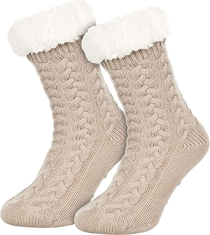Fluffy Huissokken | Beige