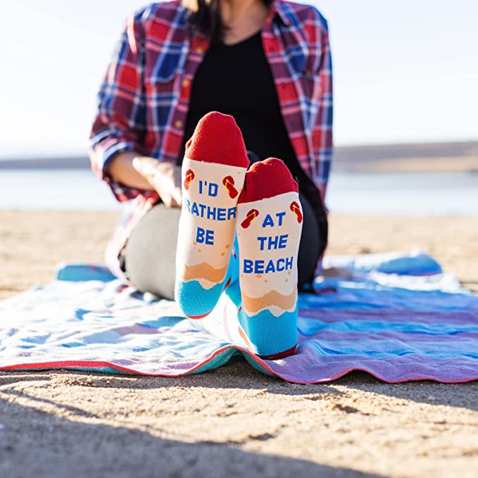 Grappige Sokken | I'd Rather Be | Beach