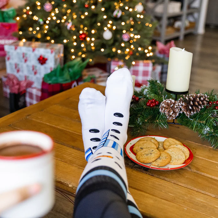 Grappige Sokken | Sneeuwvlokken & Sneeuwpop | 2-pack