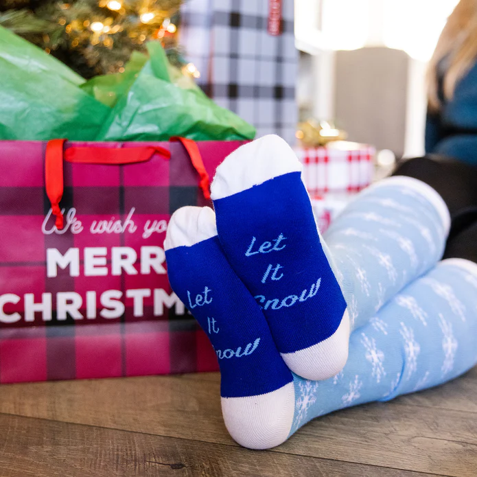 Grappige Sokken | Sneeuwvlokken & Sneeuwpop | 2-pack