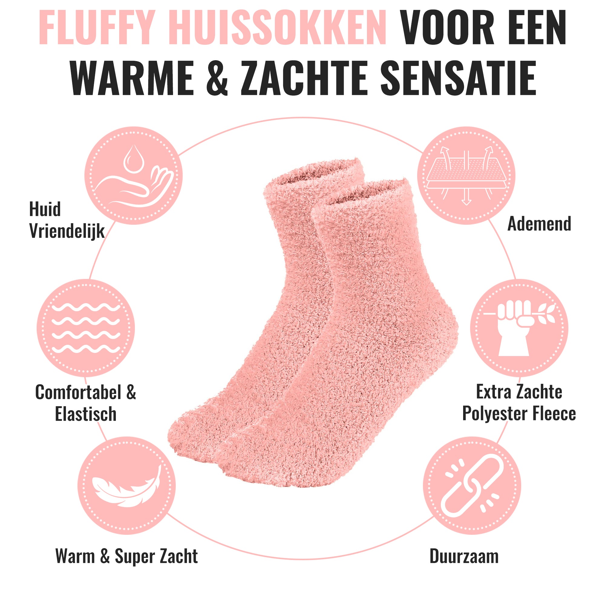 Fluffy Sokken | Abrikoos 2-Pack