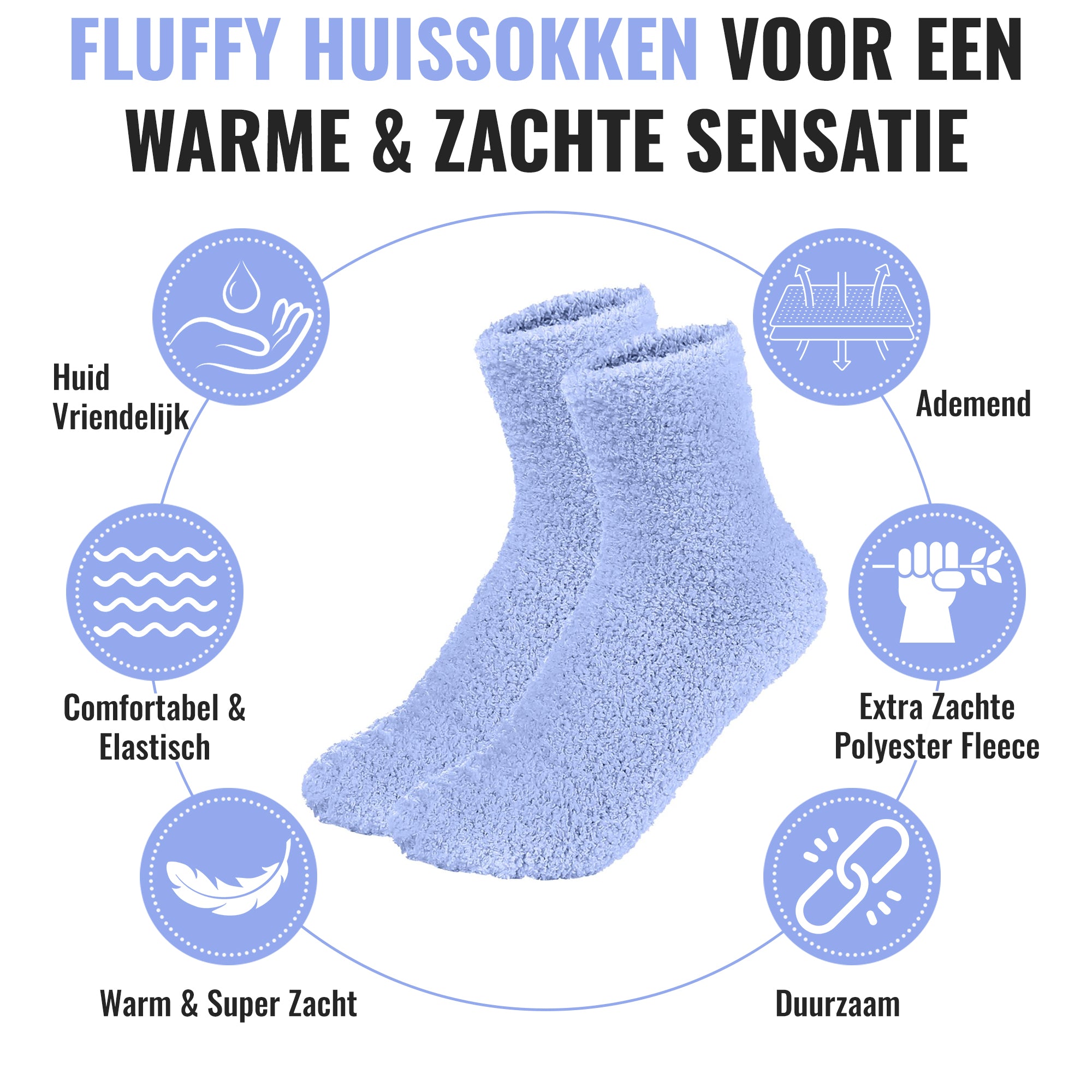 Fluffy Sokken | Blauw 2-Pack