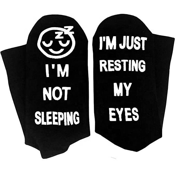 Grappige sokken, i'm not sleeping, zwart | Cadeauplek