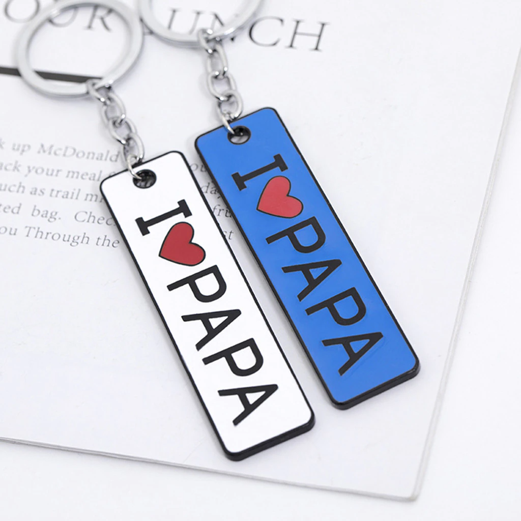Sleutelhanger Vader, i love papa, wit en blauw | cadeauplek