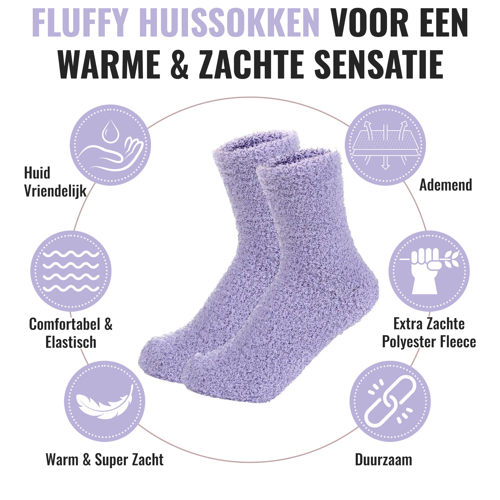 Fluffy Sokken | Paars 2-Pack