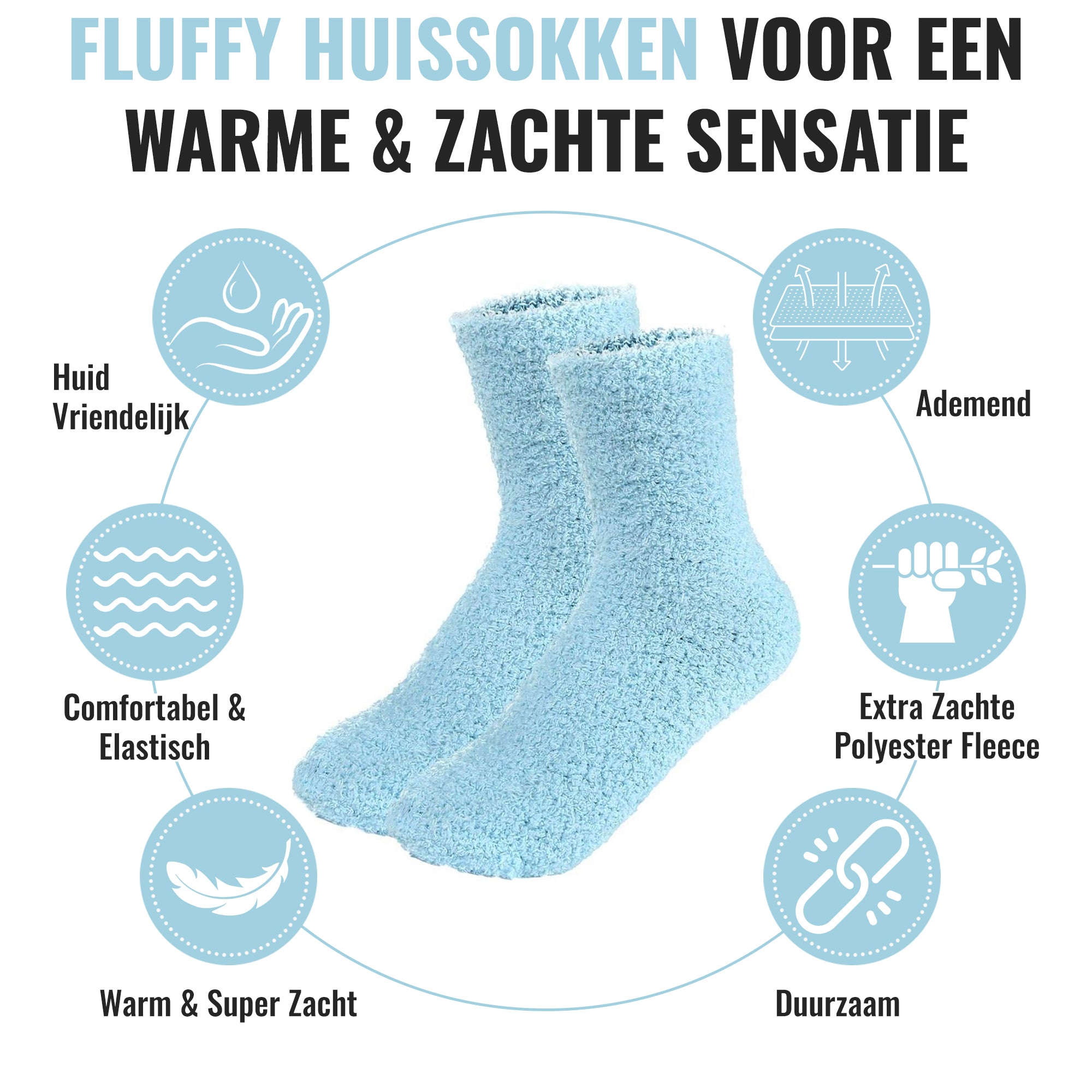 Fluffy Sokken | Turquoise 2-Pack