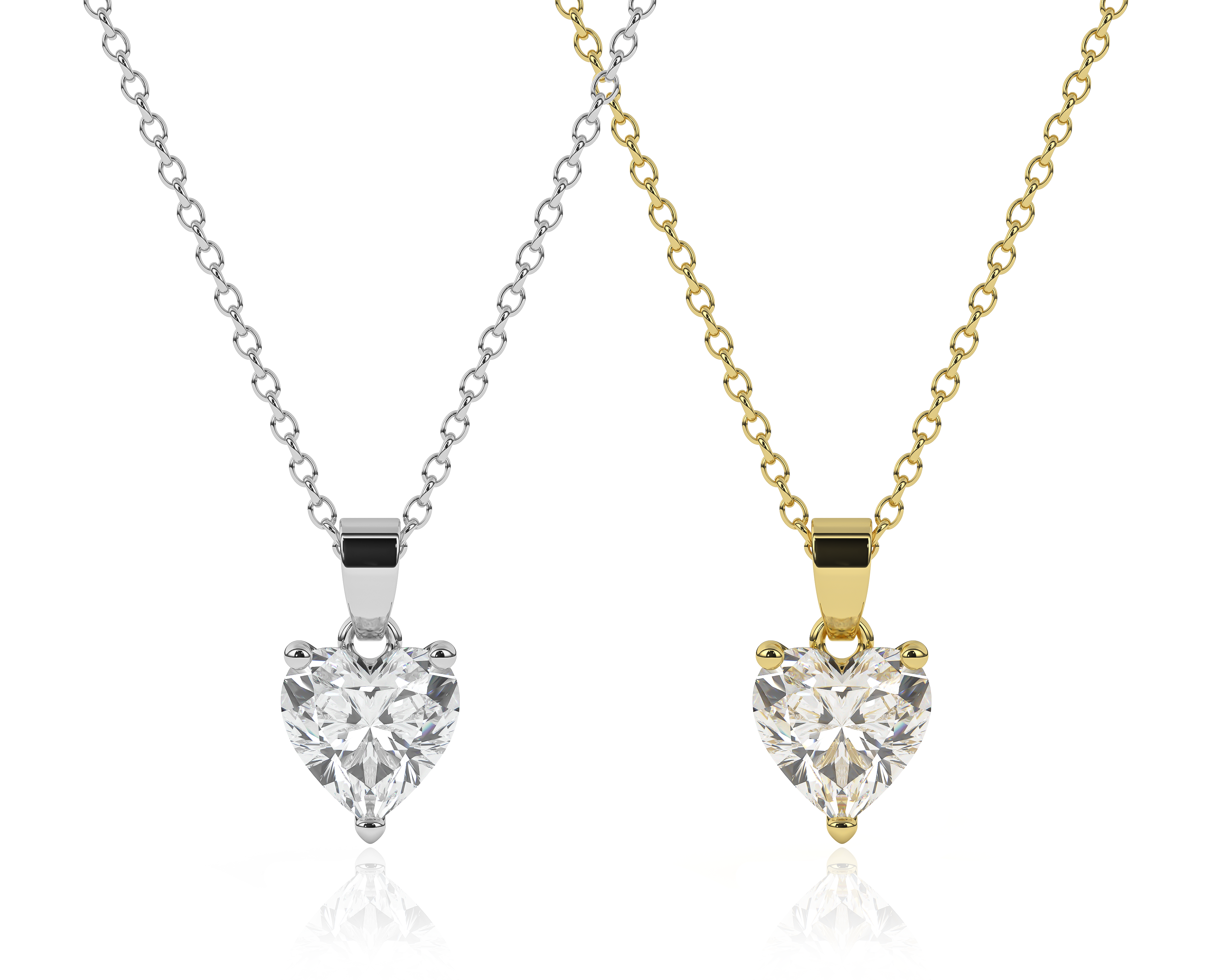 Dames kettingen, goud en zilver met zirkonia steen | cadeauplek.nl