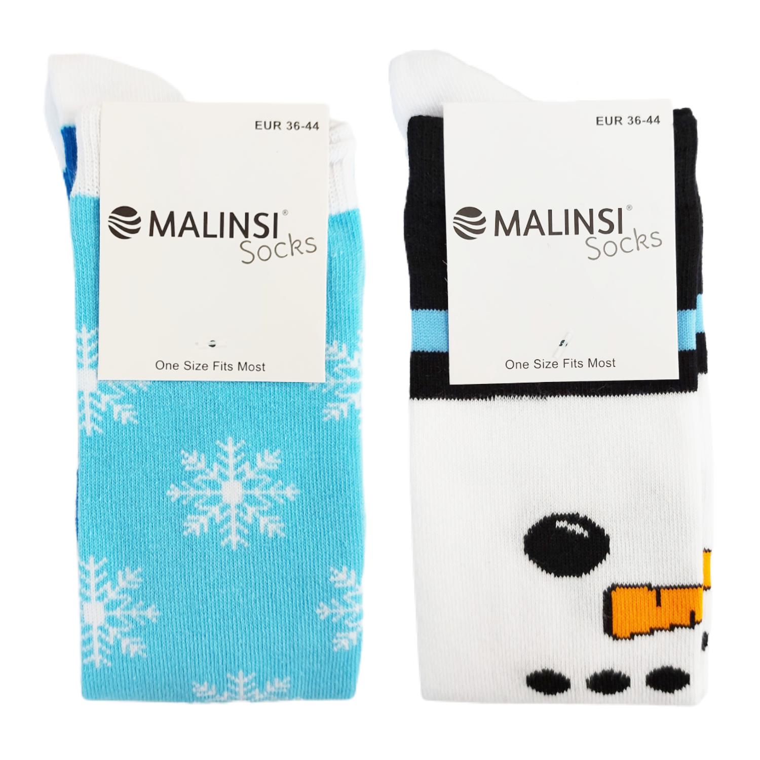 Grappige Sokken | Sneeuwvlokken & Sneeuwpop | 2-pack