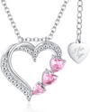 Ketting Dames | Dubbel Hart Diamant | Zilver RVS