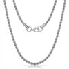 Rope Chain Ketting | Compleet RVS 60cm | Zilver