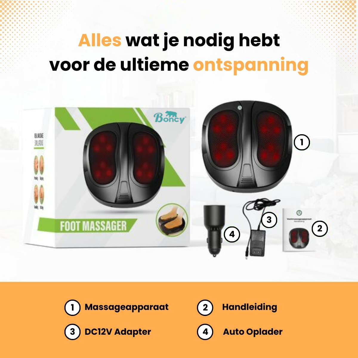 Luxe Voetmassager Met Verwarmingsfunctie