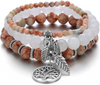 Armband Dames Set 3 Stuks | Kralen Steen Bruin