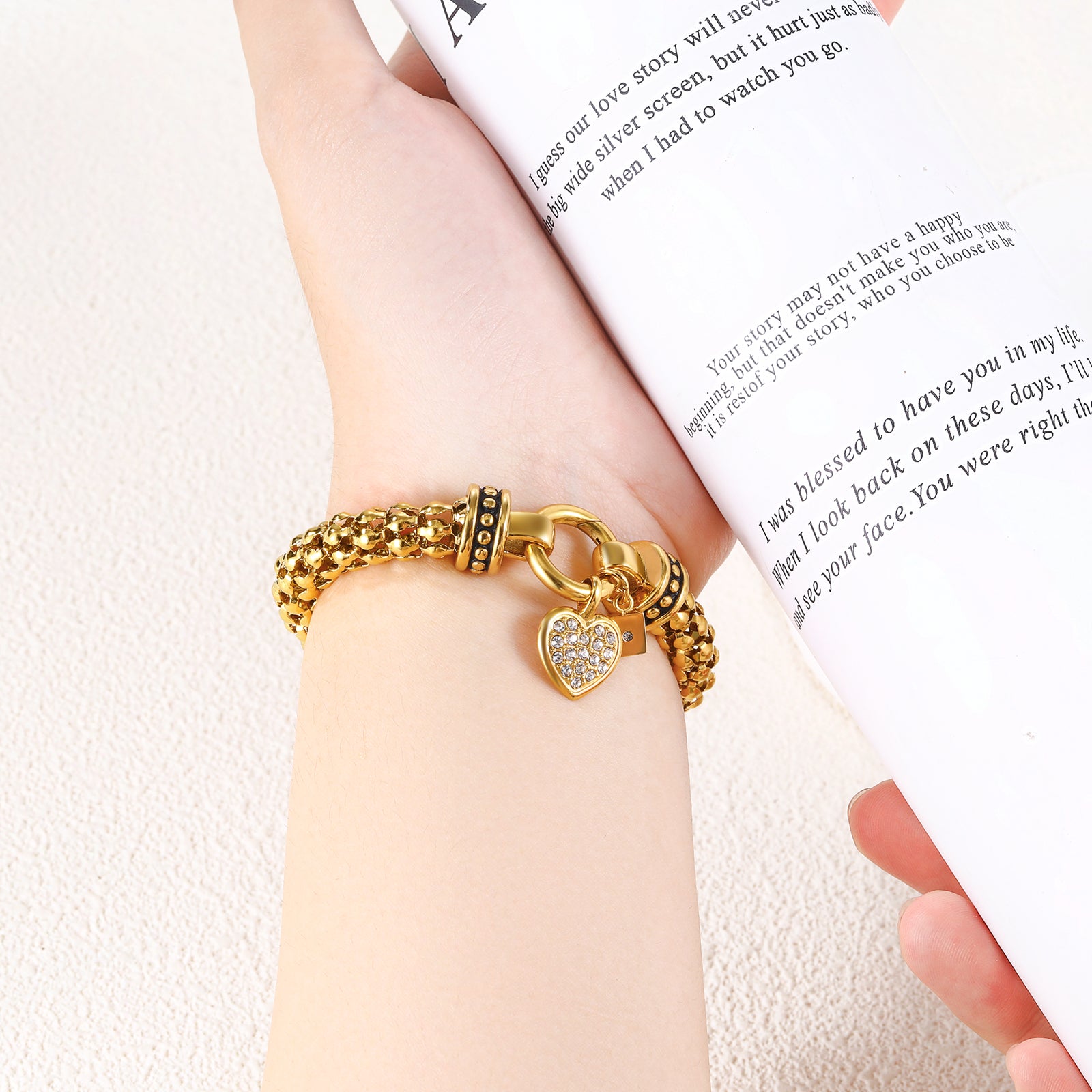 Armband Dames | Popcorn Schakel | Goud 18K Plating